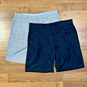 PGA TOUR Grand Slam Mens LOT 2 38 Plaid Golf Shorts Performance 5 Pocket Bundle
